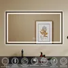 LED Badspiegel 140×80cm mit Beschlagfrei Bluetooth Uhr 3 Produktbild-Vorschau 2