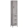 Highboard Grau Sonoma 34,5x34x180 cm Holzwerkstoff Produktbild-Vorschau 1