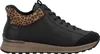 A side view of a black leather sneaker with leopard print accents. Náhľad obrázku produktu