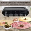 Raclette für 8 Personen 4 Platten | heißer Stein | 1200W | Anteprima dell’immagine prodotto 5