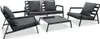 4-tlg. Outdoor-Lounge-Set mit Kissen Aluminium Dunkelgrau Produktbild-Vorschau 1
