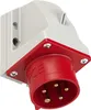 A close-up, angled view of a red and white electrical plug. Náhled obrázku produktu