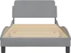 vidaXL Bettgestell "Dover" Hellgrau 100x200 cm Stoff Produktbild-Vorschau 4