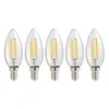 5er Pack LED Leuchtmittel in Kerzenform klar mit E14 Produktbild-Vorschau 1