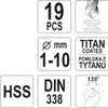 YATO HSS-TiN METALLBOHRER-SET 19-tlg. 1-10mm. Produktbild-Vorschau 6