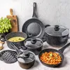 Zestaw garnków i patelni marmurkowych 12 elementów indukcja Podgląd zdjęcia produktu 12
