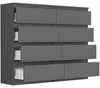 Komoda 120 cm 8 zásuvek skříňka FRAMIRE R-120-S8 antracit Náhled obrázku produktu 6