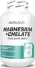 A white bottle of BioTechUSA Magnesium + Chelate food supplement. Anteprima dell’immagine prodotto