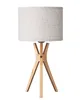 EDISHINE Nachttischlampe Holz, LED Tischlampe mit Leinen Produktbild-Vorschau 1