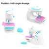 A collage of three different angled views of a toy sewing machine for children. Produktbild-Vorschau