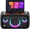 A portable karaoke machine with a built-in screen and microphones. Anteprima dell’immagine prodotto