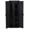 vidaXL Mobile da giardino nero 65x45x172 cm PP rattan Anteprima dell’immagine prodotto 3
