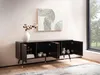 FineBuy nízká skříňka, černá s dekorem dubu, 150 x 60 x 39 Náhled obrázku produktu 2