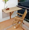 Teako Design nástěnný skládací stolek kulatý teakový Náhled obrázku produktu 3
