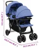 vidaXL Tandem-Zwillingskinderwagen Marineblau Stahl Produktbild-Vorschau 6