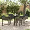 vidaXL Garten Essgruppe 5 pcs Grau Poly-Rattan Produktbild-Vorschau 2