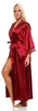 Damen langes Kimono Seidenrobe Morgenmantel; Dunkelrot S Produktbild-Vorschau 2