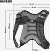 A weight vest with dimensions and weight indicated. Produktbild-Vorschau