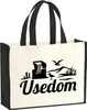Huuraa Jutetasche Usedom Strandmotiv 21 Liter Black Jute Produktbild-Vorschau 1