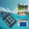 A collage showing a portable pressure washer nozzle submerged in water, a lake scene, a swimming pool, and a blue bucket. Produktbild-Vorschau