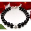 Armband Armkette Armschmuck aus echtem Onyx schwarz & 925 Produktbild-Vorschau 3