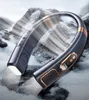 A wearable neck fan with lights, set against a snowy mountainous background. Produktbild-Vorschau