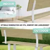 DIY 2er Set Rückenlehne Stahl Weiß Lehnenhalter Halterung Produktbild-Vorschau 6