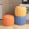 Pouf en cuir, pouf en cuir, repose-pieds, mousse hautement Voir les images du produit 3