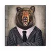 DEQORI Glasbild Echtglas 30x30 cm 'Grizzly im Anzug' Produktbild-Vorschau 2