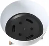 A white planter pot with a black insert and wooden legs, shown from a slightly elevated angle. Náhled obrázku produktu