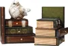 Vintage Holz-Buchstützen mit 6 Schubladen, 2-teiliges Set Produktbild-Vorschau 4