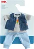 A doll's clothing set is displayed on its packaging. Produktbild-Vorschau
