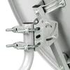 A close-up view of the mounting hardware for a satellite dish. Produktbild-Vorschau