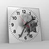 Wanduhr - Quadrat - Glasuhr - Wisent Schwarzweiß Licht - Produktbild-Vorschau 4