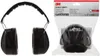 A pair of black foldable ear protectors is shown next to its packaging. Produktbild-Vorschau