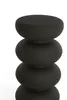 A black, stacked stool or table with a matte finish, presented against a white background. Produktbild-Vorschau