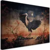 Leinwandbild Kranich Orientalisch 100x70 Feeby Blau bild Produktbild-Vorschau 1