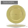 6x Platzteller Gold Glitzer Ø33cm Dekoteller leicht Produktbild-Vorschau 6