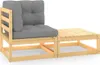 vidaXL 2-tlg. Garten-Lounge-Set mit Kissen Kiefer Produktbild-Vorschau 2