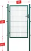 A green metal garden gate with measurement indicators. Produktbild-Vorschau