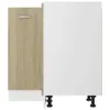 A kitchen cabinet unit with a wood-grain door and a white door, shown from the front. Produktbild-Vorschau