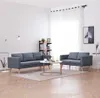 Sofagarnitur 2-Sitzer und 3-Sitzer Stoff Dunkelgrau Produktbild-Vorschau 2