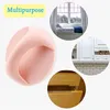 A collage of images showing a pink handle, a window seat, white kitchen cabinets, and wooden drawers. Produktbild-Vorschau