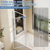 A shower enclosure is shown in a bathroom setting, with text and diagrams illustrating its features. Anteprima dell’immagine prodotto