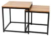 Beistelltisch 2er Set Holzoptik – Satztisch aus Metall & Produktbild-Vorschau 2