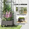 Outsunny Hochbeet mit Rankgitter mobiler Blumenkasten mit Produktbild-Vorschau 4