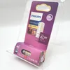A product package for a Philips LED light bulb, displayed on a clear stand. Anteprima dell’immagine prodotto