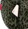 A close-up view of a leopard-print bag with a phone in a zippered pocket. Náhled obrázku produktu