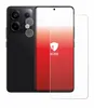 A smartphone and a screen protector are shown against a white background with a red gradient overlay. Produktbild-Vorschau