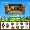 Magnetische Bausteine für Kinder – Set: Log Cabin (80 pcs) Produktbild-Vorschau 1